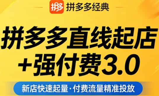 拼多多直线起店+强付费3.0,教你稳定起店、高效控投产、破解流量瓶颈(更新6月)