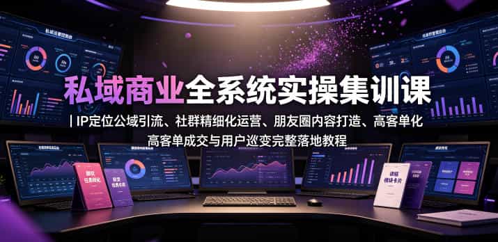私域商业全系统实操课|IP定位公域引流、社群精细化运营、朋友圈内容打造、高客单成交与用户裂变完整落地教程