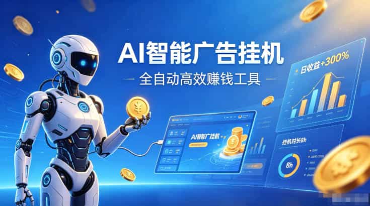 AI智能广告挂G,在家自动賺收益,全程无需人工操作、不用直播、不用拉人【揭秘】