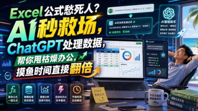 Excel公式愁死人?AI秒救场,ChatGPT处理数据,帮你甩枯燥办公,摸鱼时间直接翻倍【原创双语字幕】