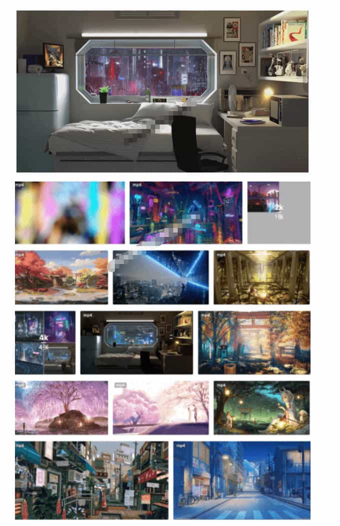 某宝付费购买!108GB,直播绿幕二次元3D动态虚拟背景合集,抖音动漫房间高清直播素材,电脑桌面壁纸