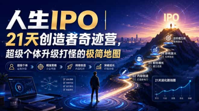 人生IPO︱21天创造者奇迹营,超级个体升级打怪的极简地图