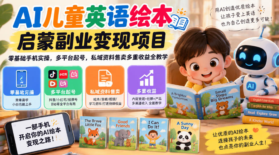 AI民间故事短视频副业项目,多平台流量分成,三视图分镜实操,精选计划放大副业收益