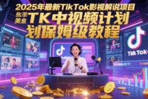 2025年最新TikTok影视解说项目，新手也能挣美金，TK中视频计划保姆级教程