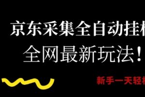 京东采集全自动挂G项目，全网最新玩法新手一天轻松5张【揭秘】