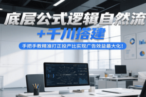 底层公式逻辑自然流+千川搭建，手把手教精准打正投产比实现广告效益最大化！