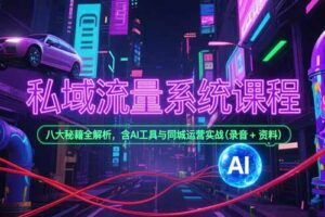 （15284期）私域流量系统课程，八大秘籍全解析，含AI工具与同城运营实战(录音+资料)