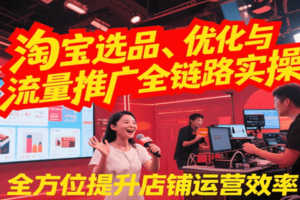 淘宝选品、优化与流量推广全链路实操，全面提升店铺运营效率
