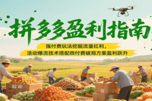 拼多多盈利指南：强付费玩法挖掘流量红利，活动爆流技术搭配微付费方案实现盈利跃升