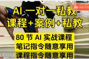 AI指令实战课，课程+案例，80节AI实战课程，笔记指令随意享用，课程指令随意享用（更新7月）