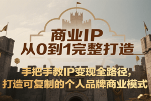 商业IP从0到1完整打造，手把手教IP变现全路径，打造可复制的个人品牌商业模式