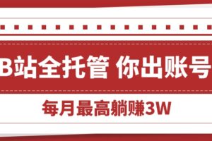 （15547期）【B站全程托管 】你出账号，我来运营，每月最高躺赚3W