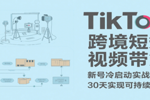 TikTok跨境短视频带货，30天攻克新号冷启动、0-1实现跨境可持续盈利