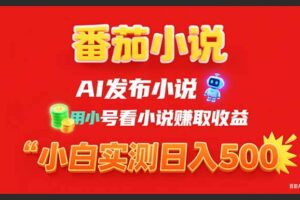 （15705期）稳定3年番茄小说AI写小说赚取稿费，用小号看小说赚取收益，小白单日500+