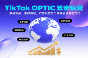 TikTok OPTIC五步运营，爆品选品、素材测试，广告投放与口碑建立及变现方式