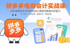 （15767期）拼多多电商会计实战课：轻松掌握拼多多特有的会计逻辑与数据分析能力