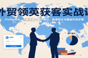 外贸领英获客实战课：Profile优化、人脉突破，客户细分、邀请转化与基础开发步骤