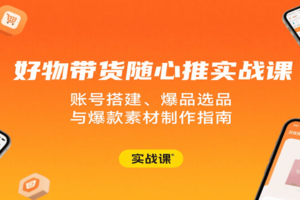 好物带货随心推实战课：账号搭建、爆品选品与爆款素材制作指南