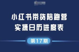 小红书第17期带货陪跑营，不囤货，无不直播，无不投流，通过选品+笔记内容+测品+笔记铺量+矩阵运营打爆款（更新）
