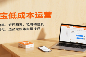淘宝低成本运营，新店出单、好评积累、私域构建及流量转化、选品定位等实操技巧