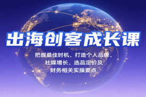 出海创客成长课，把握最佳时机、打造个人品牌、社媒增长、选品定价及财务相关实操要点