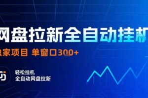 网盘全自动拉新掘金，独家技术，操作简单，单窗口轻松日入3张+ 可矩阵【揭秘】