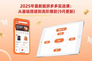 （15899期）2025年最新版拼多多实战课：从基础搭建到高阶爆款（9月更新）