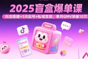 （15922期）2025盲盒爆单课，抖店搭建+5天起号+私域变现，单月GMV突破10万
