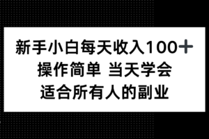 （15937期）新手小白每天收入100+，操作简单 当天学会 ，适合所有人的副业