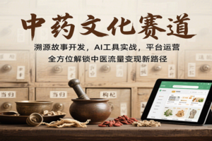 中药文化赛道：溯源故事开发，AI工具实战，平台运营，全方位解锁中医流量变现新路径