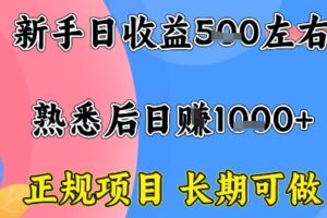 全年可变现项目，收益高无门槛，正规项目，长期可做，一天收益1k+一台电脑在家创业【揭秘】