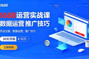 （16057期）1688运营实战课：开店注册、数据运营、推广技巧，30天月销破10万+