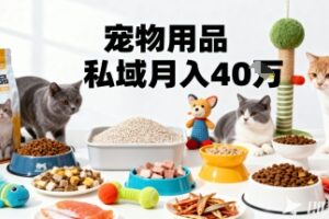 月变现40个！宠物用品私域运营的精准掘金之道玩法