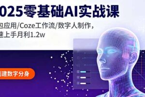 （16118期）2025零基础AI实战课，豆包应用/Coze工作流/数字人制作，快速上手月利1.2w