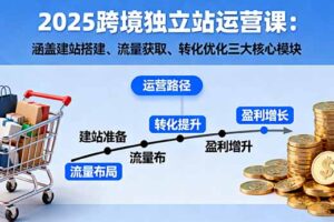 （16211期）2025跨境独立站运营课：涵盖建站搭建、流量获取、转化优化三大核心模块