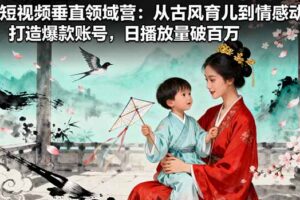 （16195期）AI短视频垂直领域营：从古风育儿到情感动漫，打造爆款账号,日播放量破百万