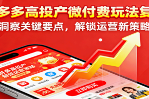 拼多多高投产微付费玩法复盘，洞察关键要点，解锁运营新策略