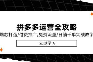 拼多多运营全攻略，爆款打造/付费推广/免费流量/日销千单实战教学/6月更新