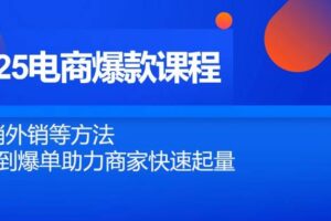 2025电商爆款课程，内销外销等方法，从0到爆单助力商家快速起量