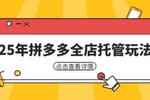25年拼多多全店托管玩法，矩阵动销裂变玩法如何低风险盈利 新手运营秘籍