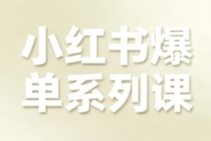 小红书爆单系列课，聚焦小红书电商全链路增长