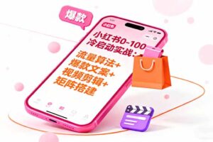 （16298期）小红书0-100冷启动实战：流量算法+爆款选品+爆款文案+视频剪辑+矩阵搭建