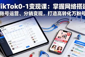 (16334期)TikTok0-1变现课:掌握网络搭建、账号运营、分销变现,打造高转化万粉号