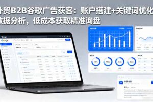 (16389期)外贸B2B 谷歌广告获客:账户搭建+关键词优化+数据分析,低成本获取精准…