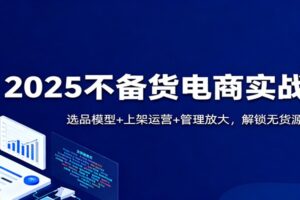 2025不备货电商实战课：选品模型+上架运营+管理放大，解锁无货源新风口