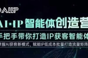 AI·IP智能体创造营，手把手带你打造IP获客智能体，高成交创始人IP课