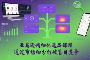 亚马逊精细化选品课程，通过市场细分打破盲目竞争