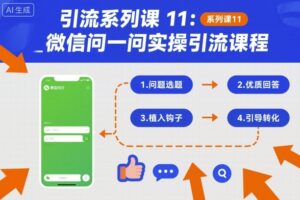 引流系列课11：微信问一问实操引流课程