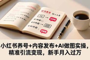 （16498期）小红书养号+内容发布+AI做图实操，精准引流变现，新手月入过万