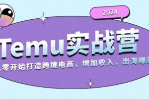 2024Temu出海赚美金实战营，从零开始打造跨境电商增加收入（124G）